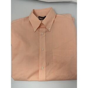 Lauren Ralph Lauren Shirt Men's 15.5 Button Down Orange Check Gingham Regular